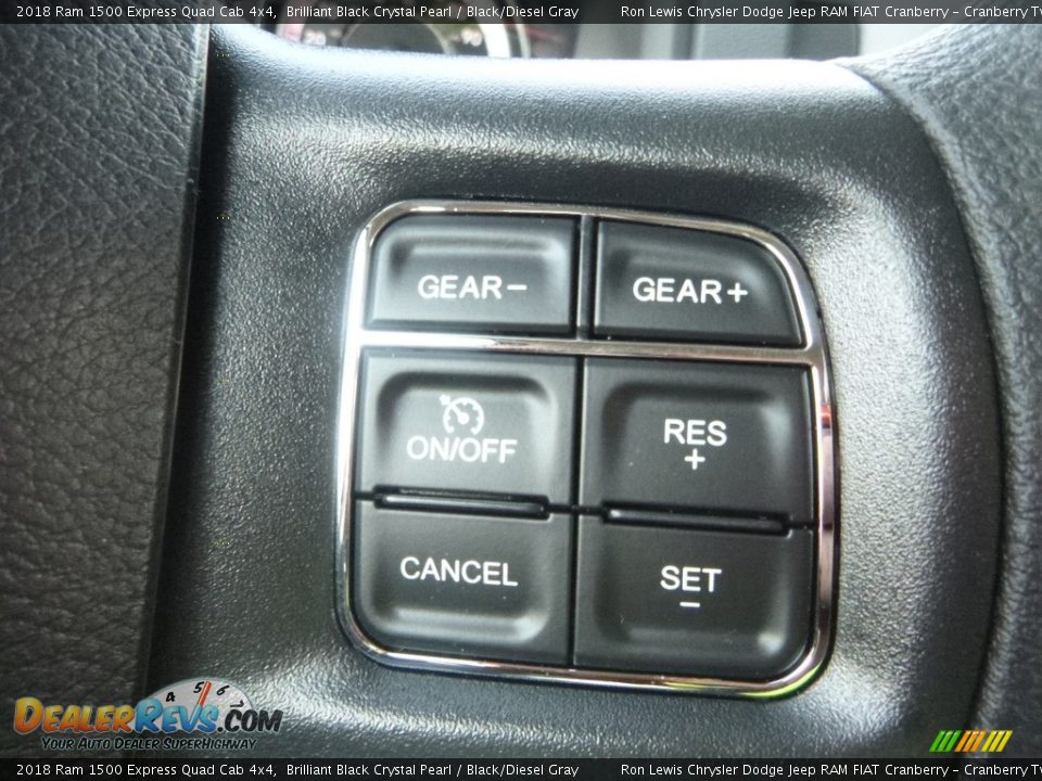 2018 Ram 1500 Express Quad Cab 4x4 Brilliant Black Crystal Pearl / Black/Diesel Gray Photo #19