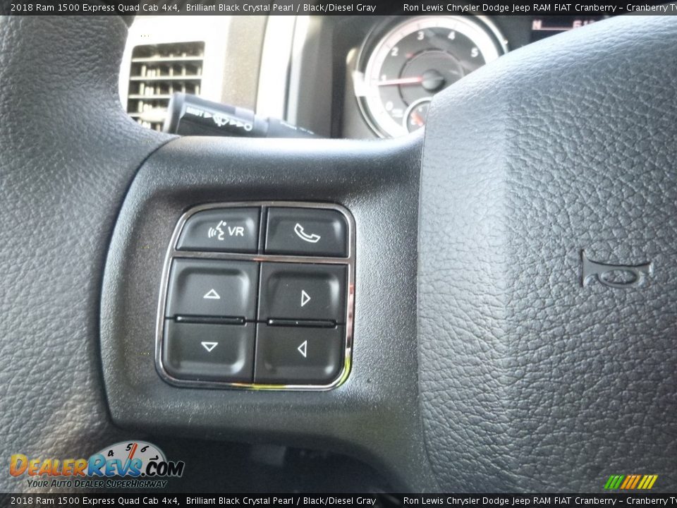 2018 Ram 1500 Express Quad Cab 4x4 Brilliant Black Crystal Pearl / Black/Diesel Gray Photo #20