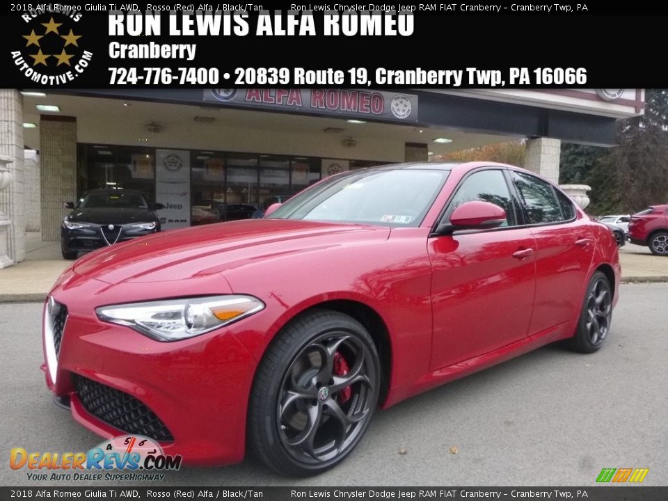 2018 Alfa Romeo Giulia Ti AWD Rosso (Red) Alfa / Black/Tan Photo #1