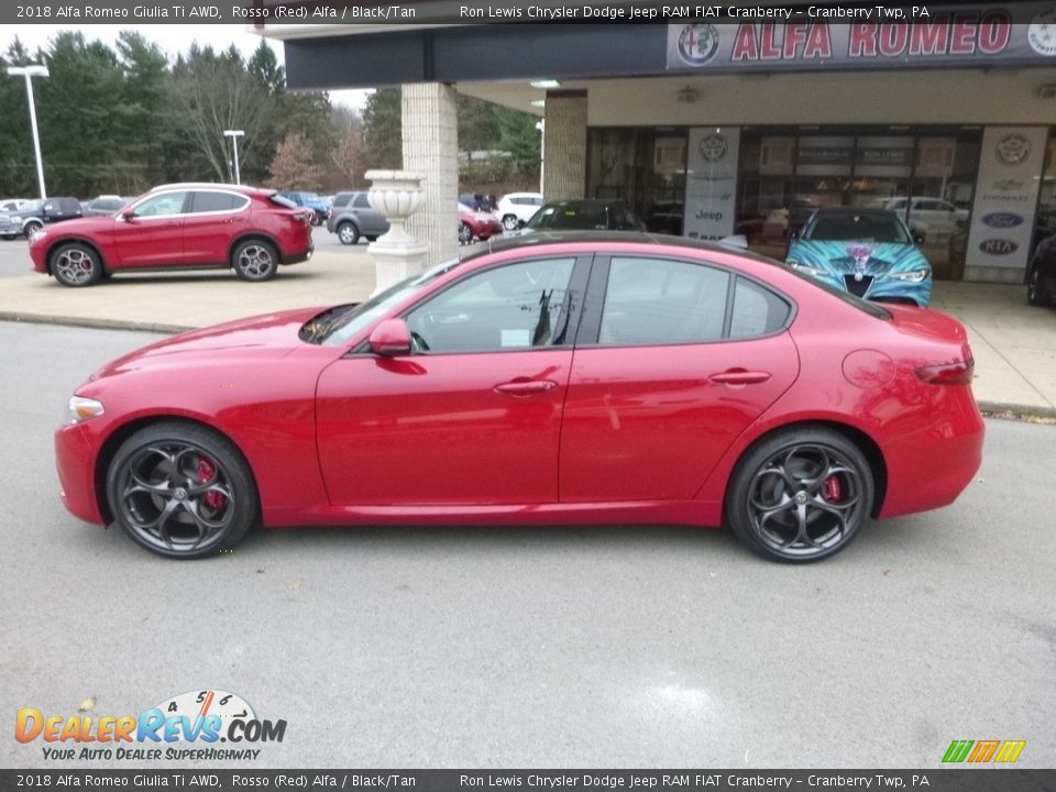 2018 Alfa Romeo Giulia Ti AWD Rosso (Red) Alfa / Black/Tan Photo #3