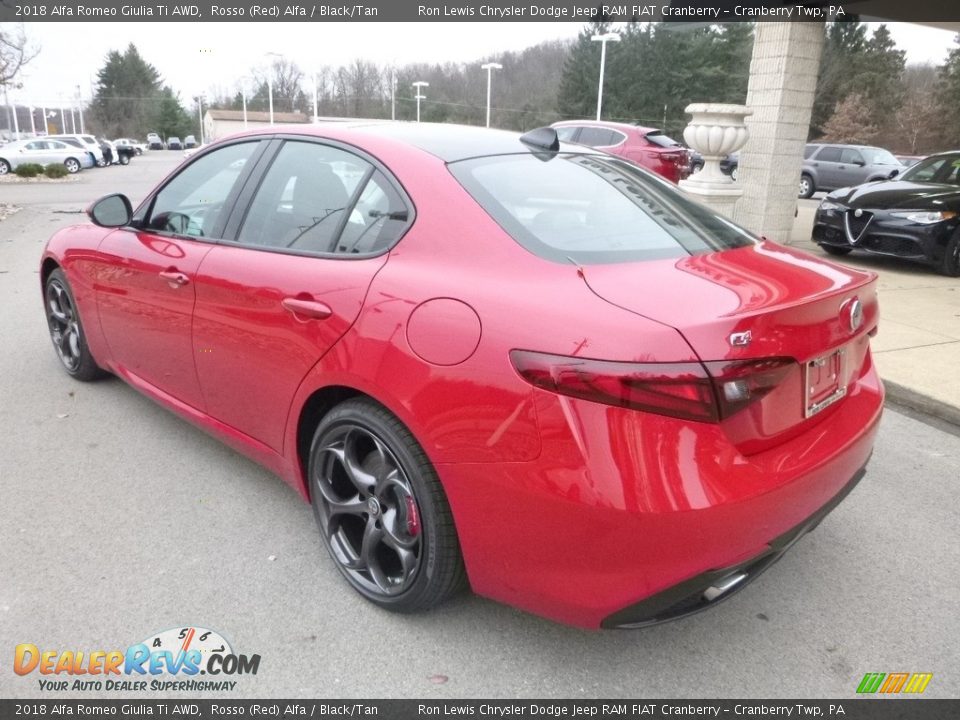 2018 Alfa Romeo Giulia Ti AWD Rosso (Red) Alfa / Black/Tan Photo #4