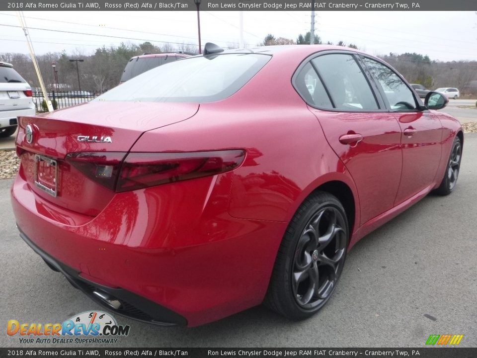 2018 Alfa Romeo Giulia Ti AWD Rosso (Red) Alfa / Black/Tan Photo #7