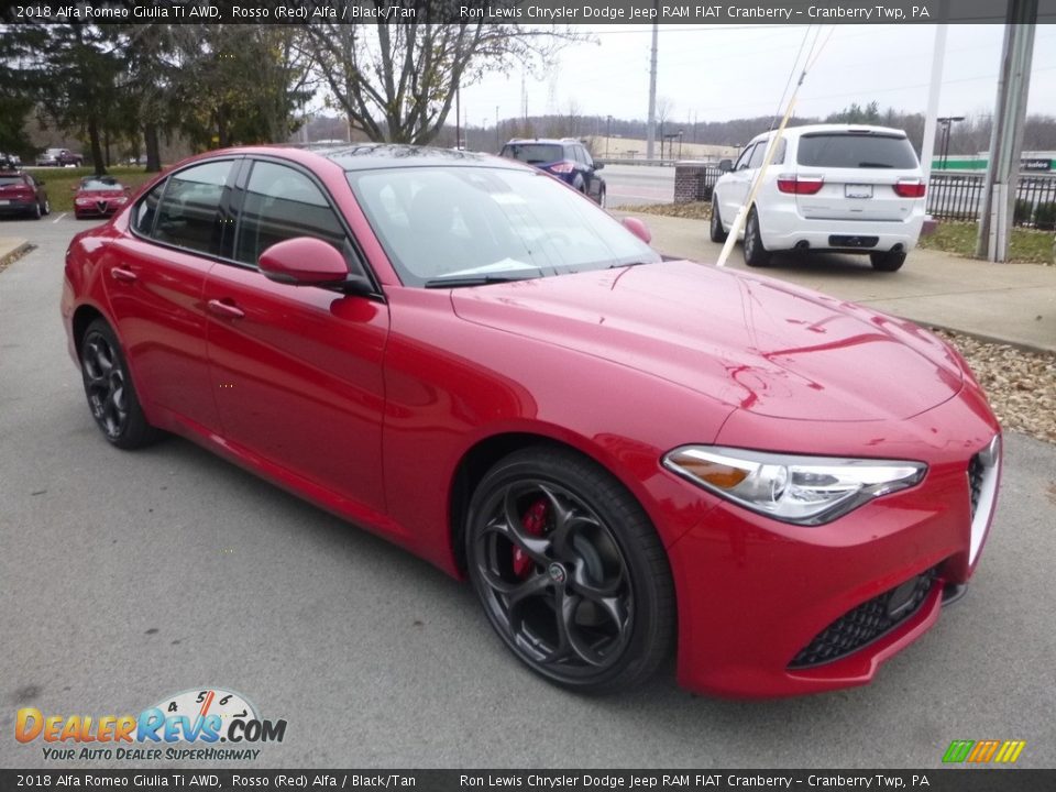 2018 Alfa Romeo Giulia Ti AWD Rosso (Red) Alfa / Black/Tan Photo #10