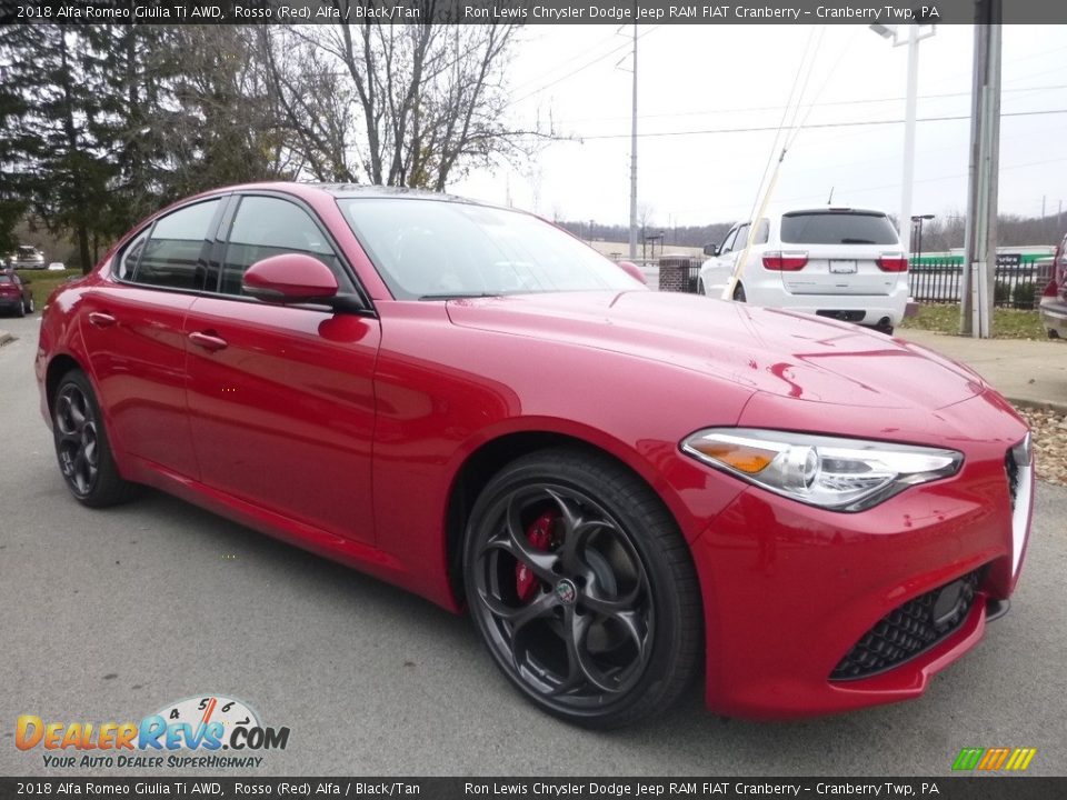 2018 Alfa Romeo Giulia Ti AWD Rosso (Red) Alfa / Black/Tan Photo #11