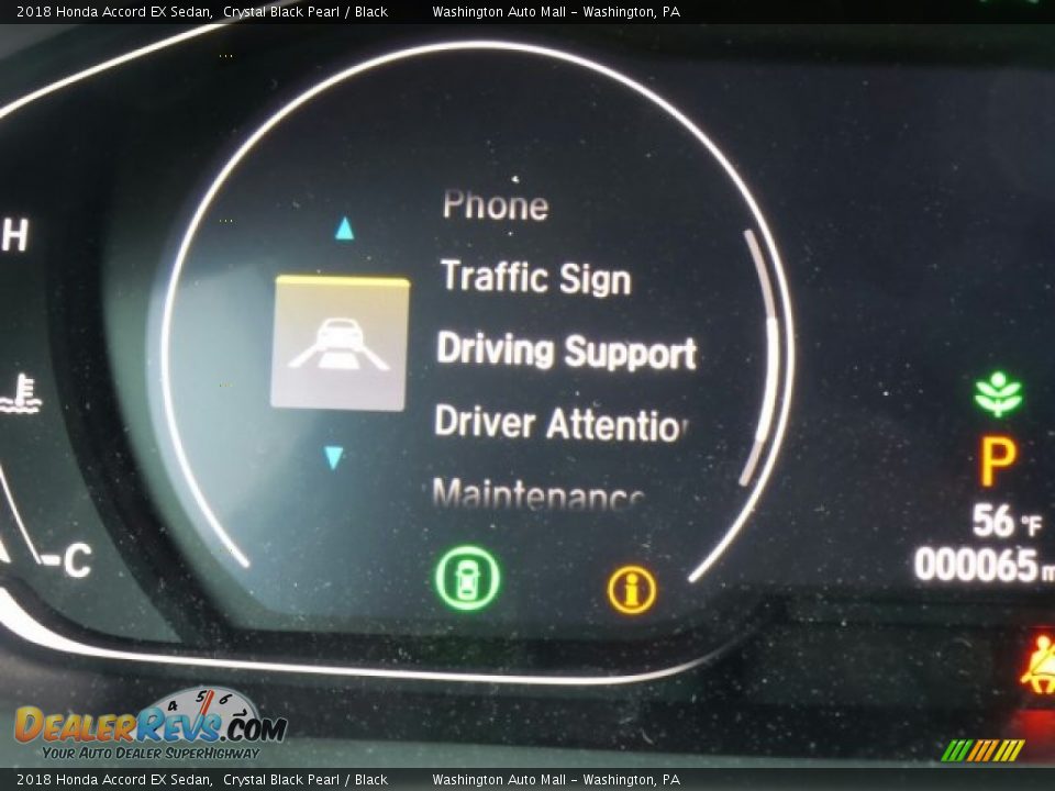 2018 Honda Accord EX Sedan Crystal Black Pearl / Black Photo #15