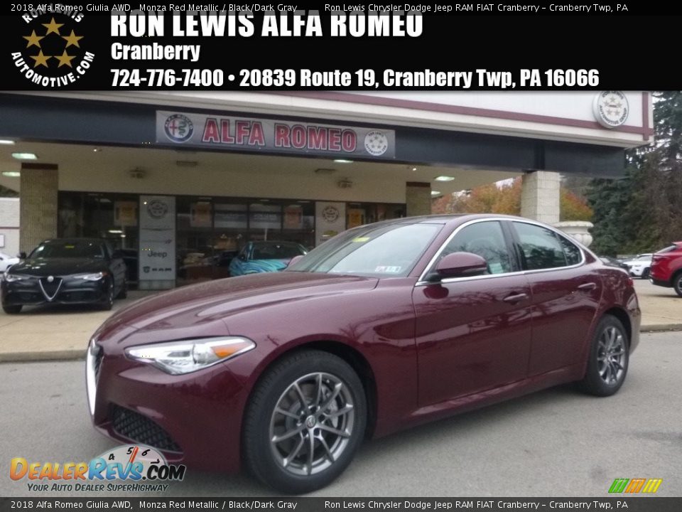 2018 Alfa Romeo Giulia AWD Monza Red Metallic / Black/Dark Gray Photo #1