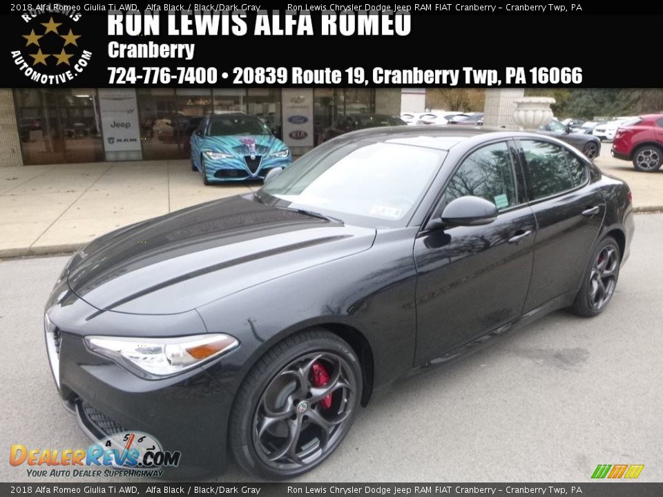 2018 Alfa Romeo Giulia Ti AWD Alfa Black / Black/Dark Gray Photo #1