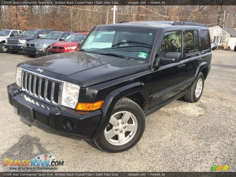 2008 Jeep Commander Sport 4x4 Brilliant Black Crystal Pearl / Dark Slate Gray Photo #1