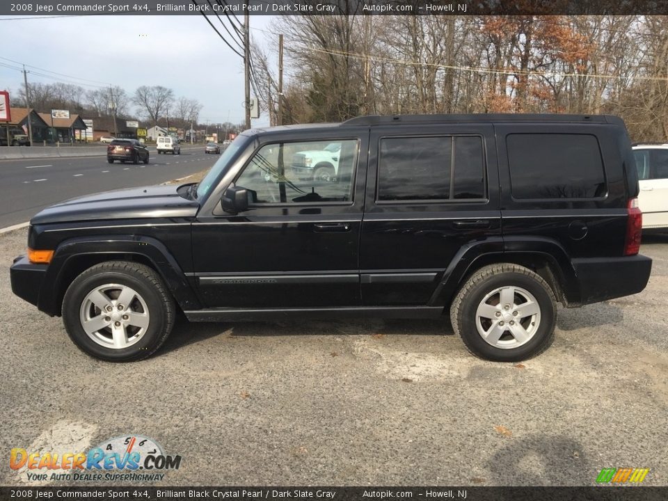 2008 Jeep Commander Sport 4x4 Brilliant Black Crystal Pearl / Dark Slate Gray Photo #2