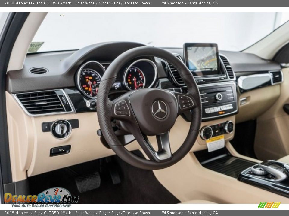 2018 Mercedes-Benz GLE 350 4Matic Polar White / Ginger Beige/Espresso Brown Photo #6