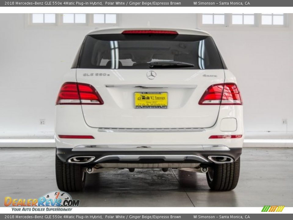 2018 Mercedes-Benz GLE 550e 4Matic Plug-In Hybrid Polar White / Ginger Beige/Espresso Brown Photo #8