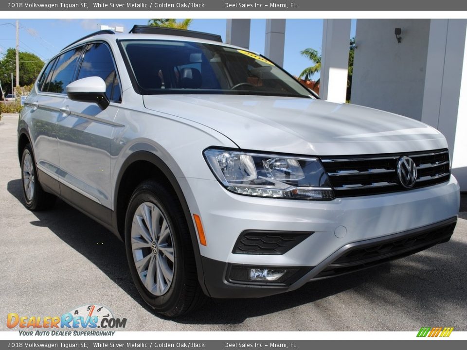 2018 Volkswagen Tiguan SE White Silver Metallic / Golden Oak/Black Photo #2
