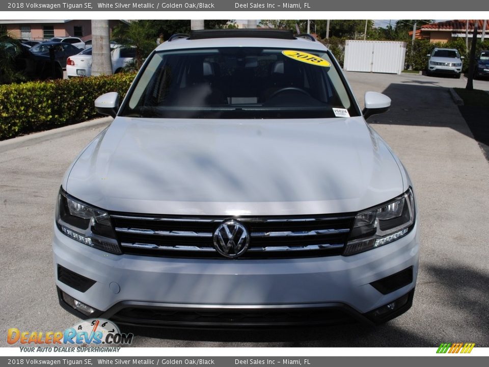 2018 Volkswagen Tiguan SE White Silver Metallic / Golden Oak/Black Photo #3