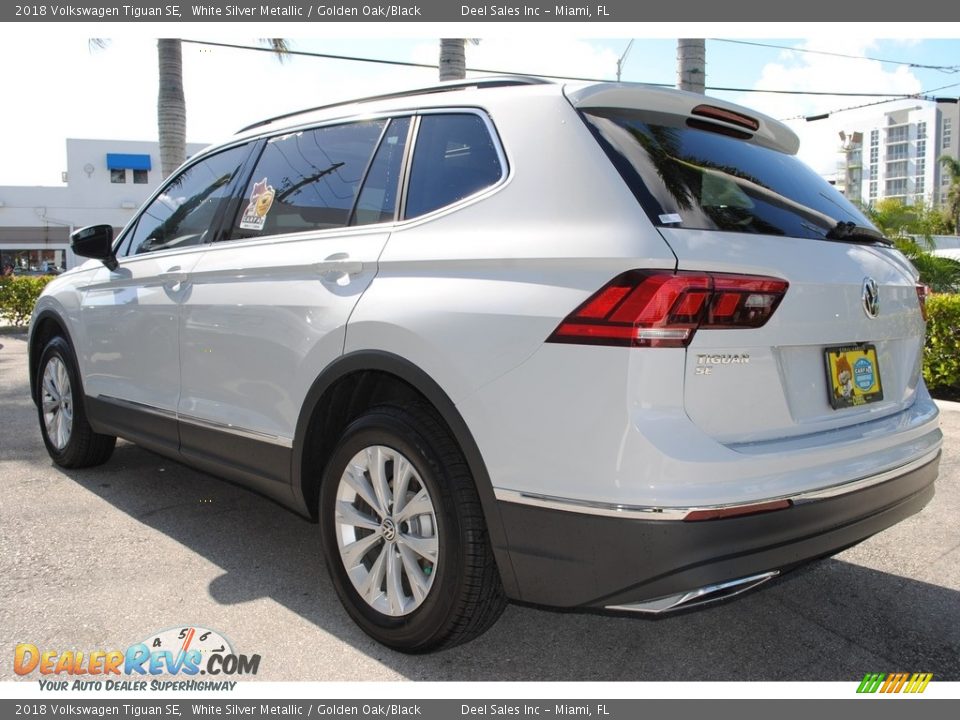 2018 Volkswagen Tiguan SE White Silver Metallic / Golden Oak/Black Photo #7