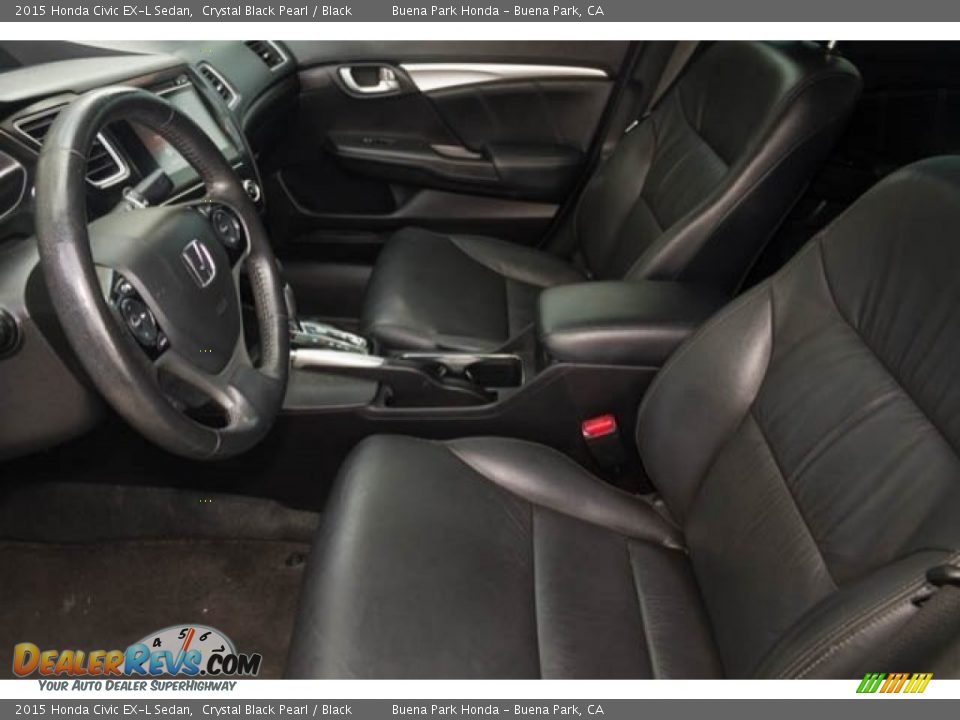 2015 Honda Civic EX-L Sedan Crystal Black Pearl / Black Photo #3