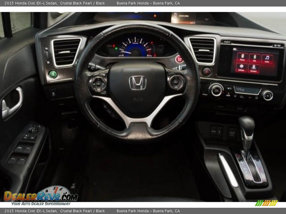 2015 Honda Civic EX-L Sedan Crystal Black Pearl / Black Photo #5