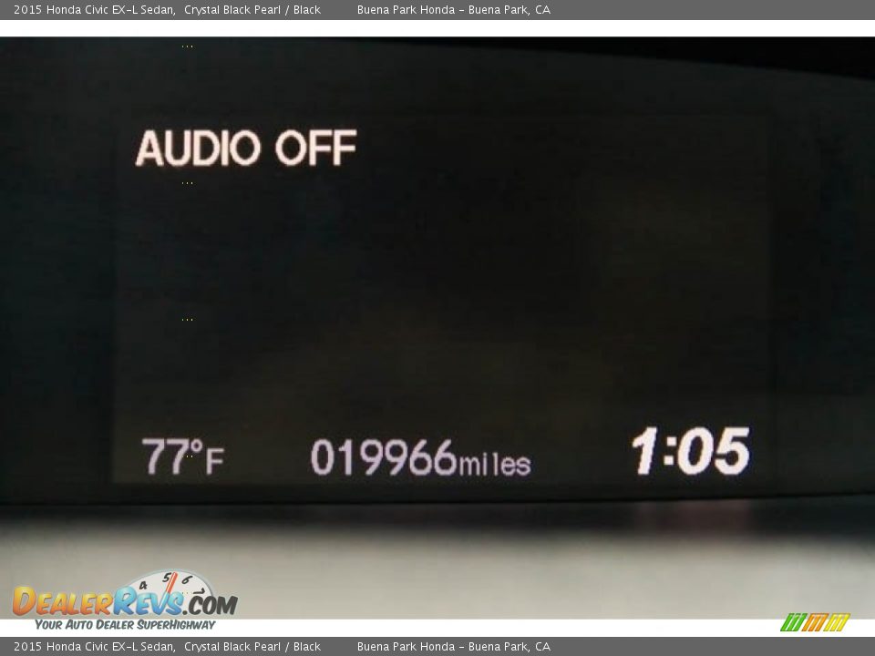 2015 Honda Civic EX-L Sedan Crystal Black Pearl / Black Photo #6