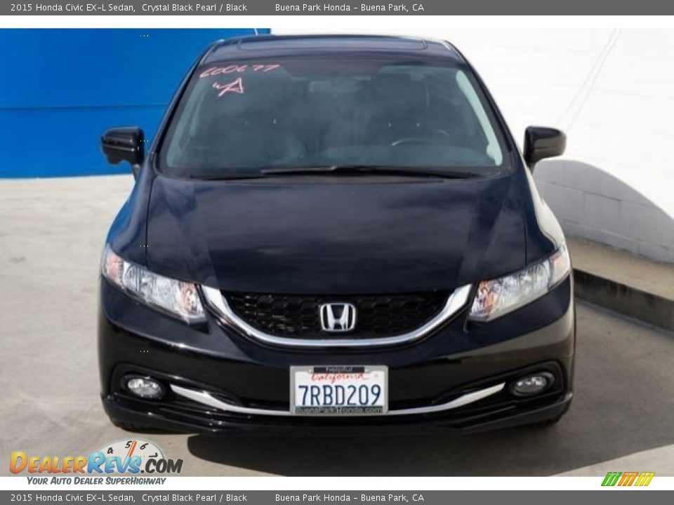 2015 Honda Civic EX-L Sedan Crystal Black Pearl / Black Photo #7