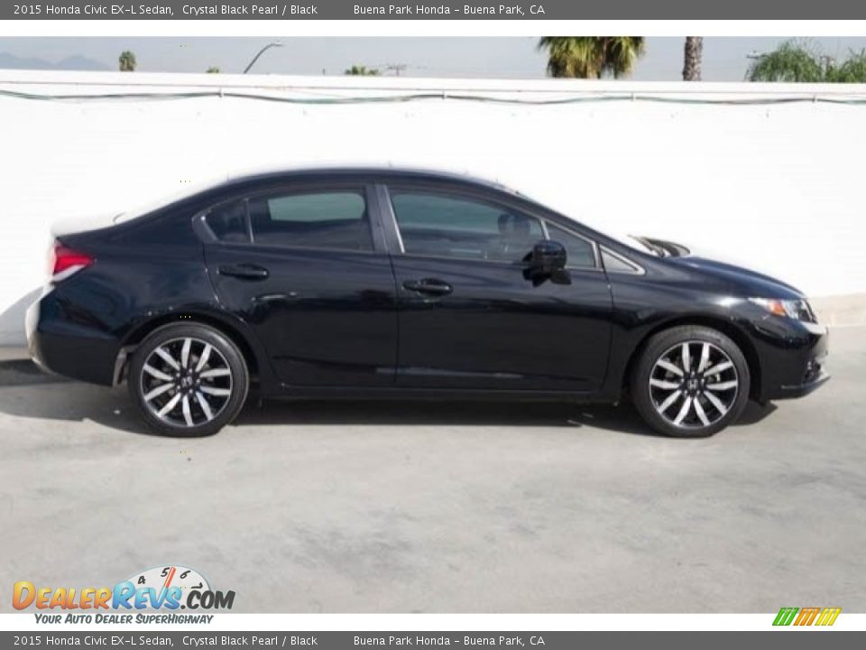 2015 Honda Civic EX-L Sedan Crystal Black Pearl / Black Photo #8
