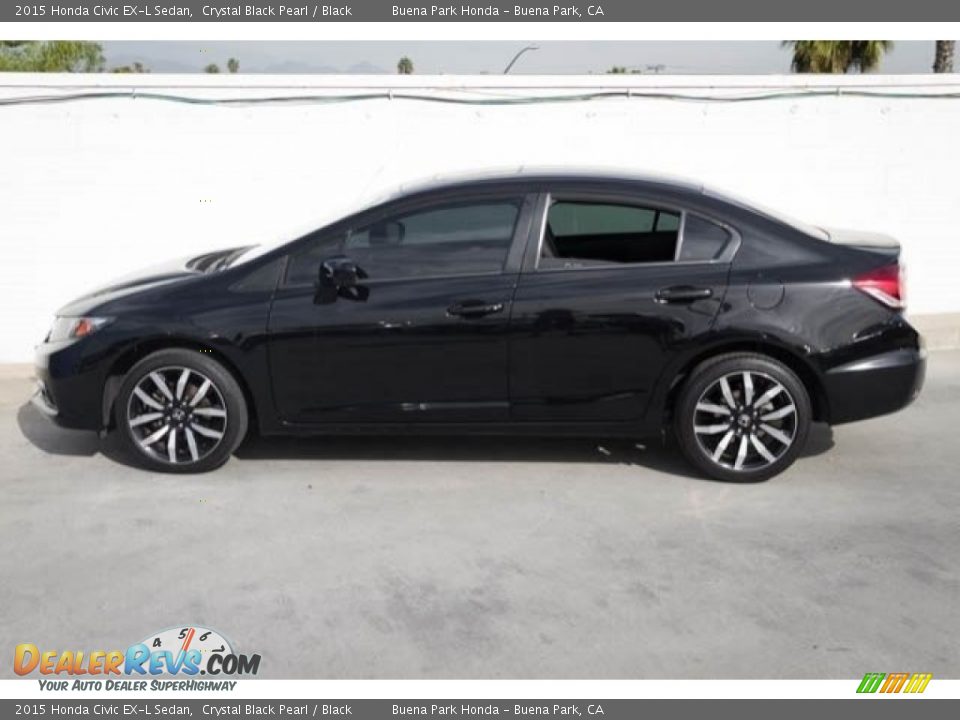 2015 Honda Civic EX-L Sedan Crystal Black Pearl / Black Photo #10