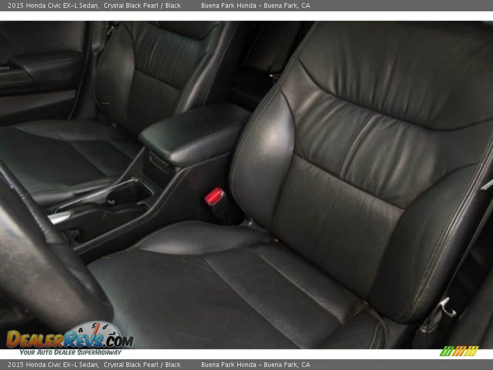 2015 Honda Civic EX-L Sedan Crystal Black Pearl / Black Photo #12