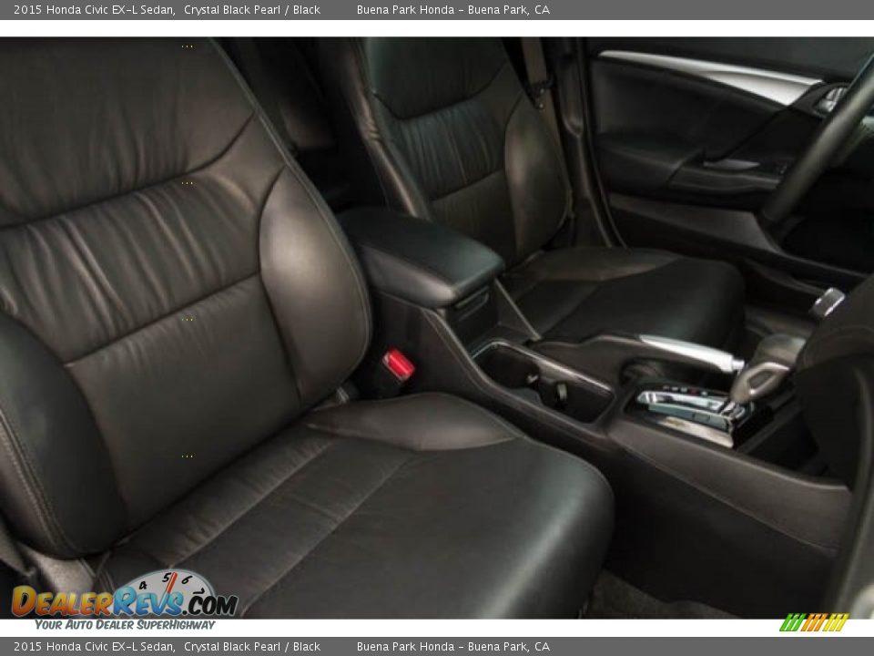 2015 Honda Civic EX-L Sedan Crystal Black Pearl / Black Photo #18