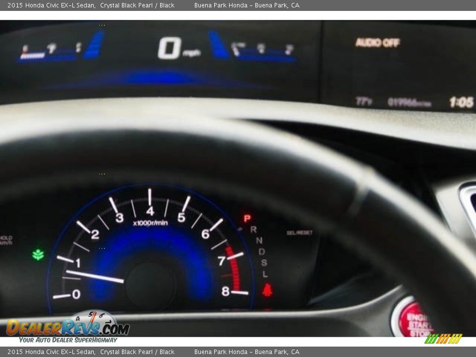 2015 Honda Civic EX-L Sedan Crystal Black Pearl / Black Photo #22