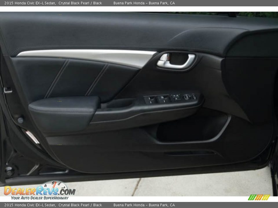2015 Honda Civic EX-L Sedan Crystal Black Pearl / Black Photo #23