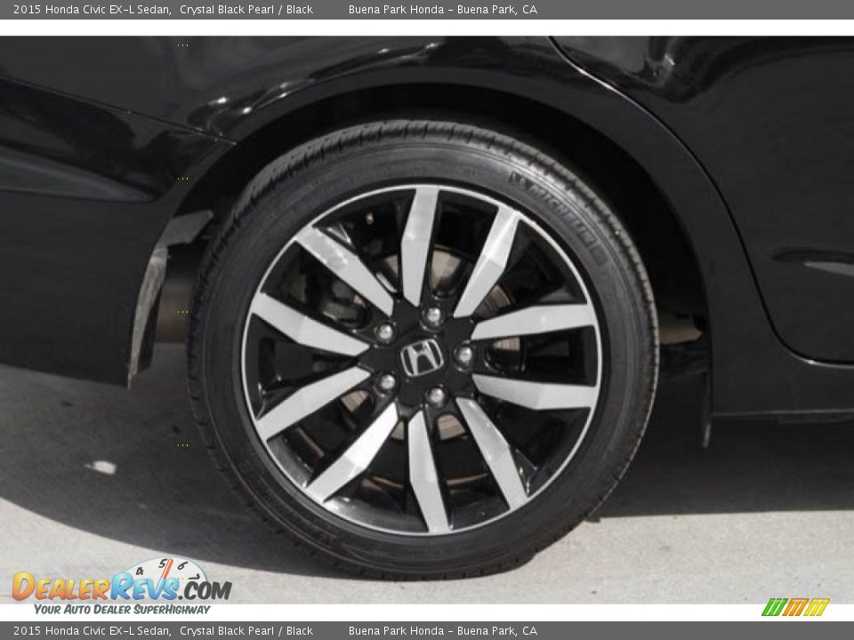 2015 Honda Civic EX-L Sedan Crystal Black Pearl / Black Photo #27