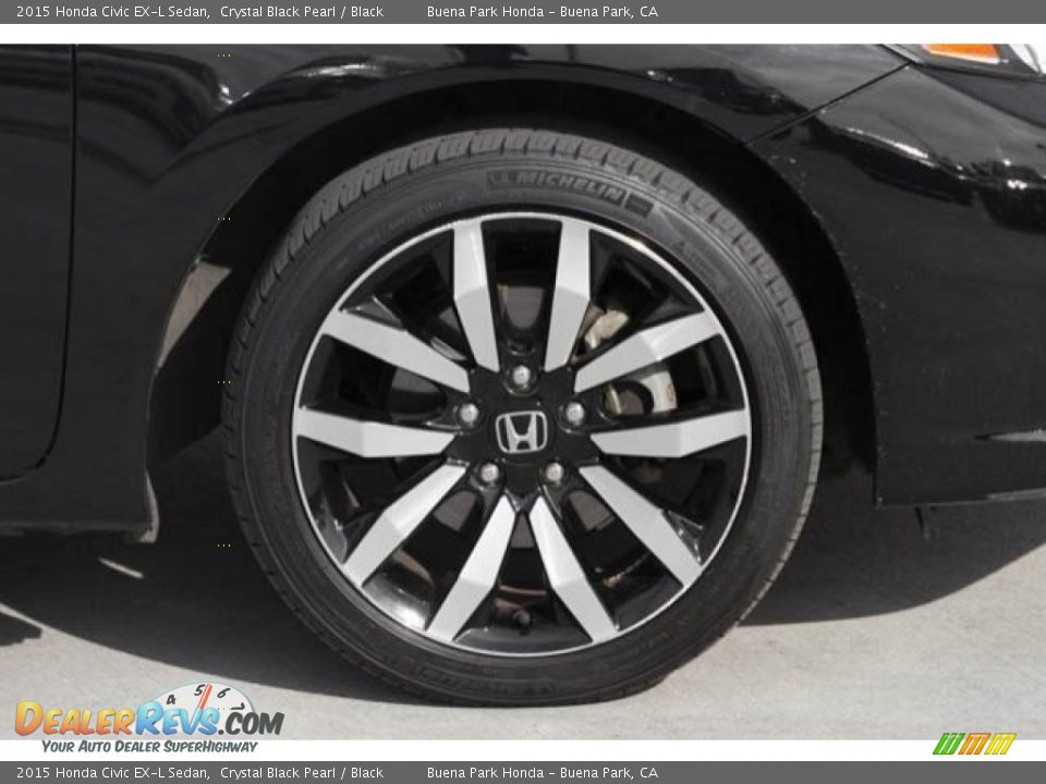 2015 Honda Civic EX-L Sedan Crystal Black Pearl / Black Photo #28