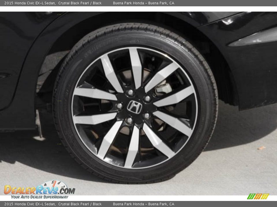 2015 Honda Civic EX-L Sedan Crystal Black Pearl / Black Photo #29