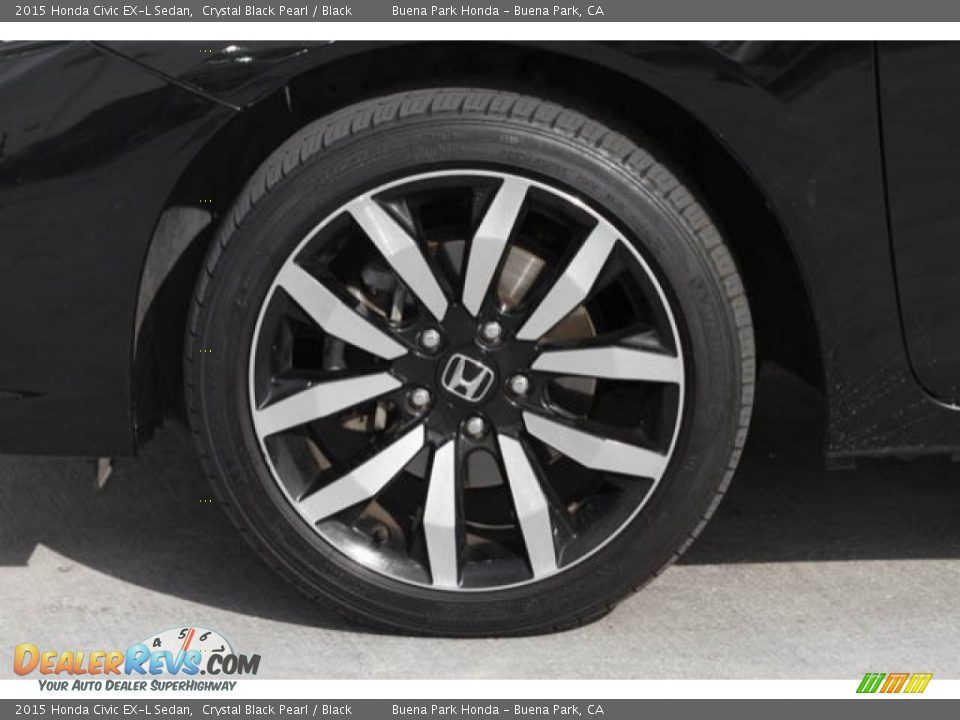 2015 Honda Civic EX-L Sedan Crystal Black Pearl / Black Photo #30