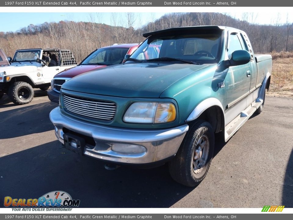 1997 Ford F150 XLT Extended Cab 4x4 Pacific Green Metallic / Medium Graphite Photo #3