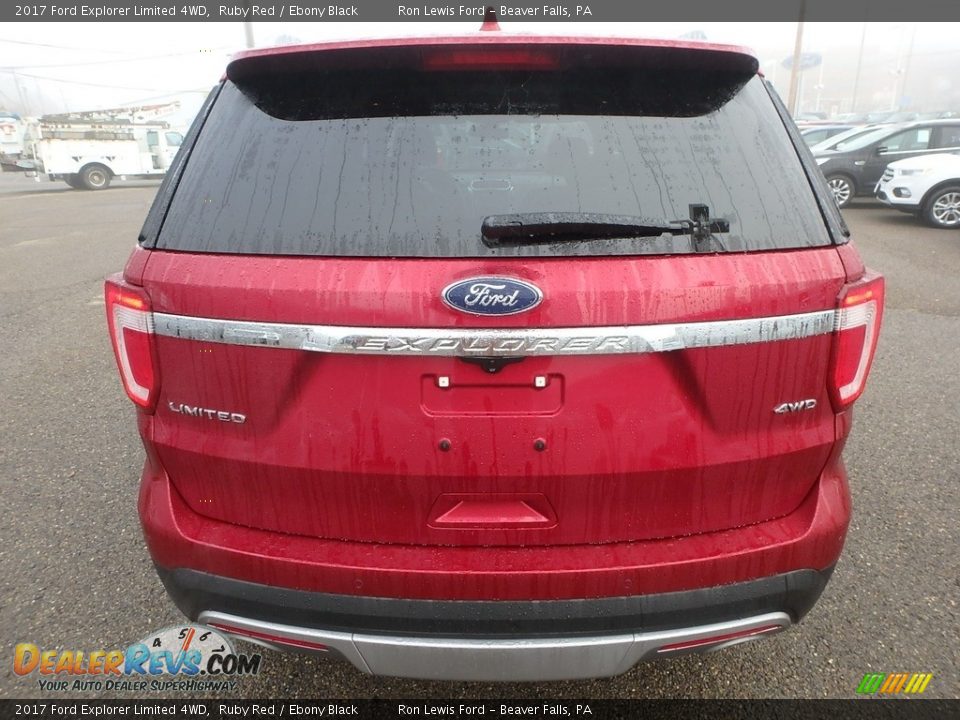 2017 Ford Explorer Limited 4WD Ruby Red / Ebony Black Photo #3