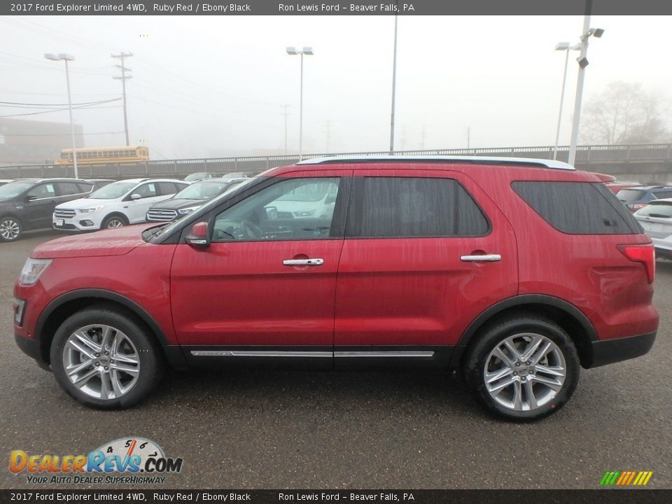 2017 Ford Explorer Limited 4WD Ruby Red / Ebony Black Photo #5