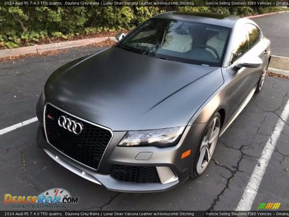 2014 Audi RS 7 4.0 TFSI quattro Daytona Grey Matte / Lunar Silver Valcona Leather w/Honeycomb Stitching Photo #1