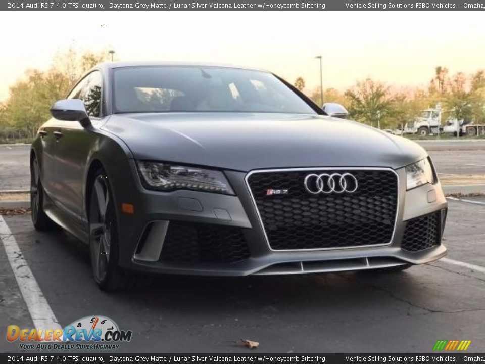 2014 Audi RS 7 4.0 TFSI quattro Daytona Grey Matte / Lunar Silver Valcona Leather w/Honeycomb Stitching Photo #5
