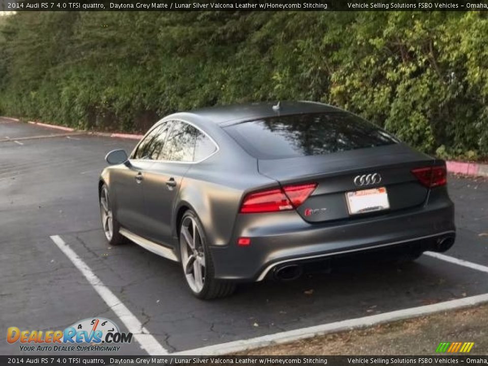 2014 Audi RS 7 4.0 TFSI quattro Daytona Grey Matte / Lunar Silver Valcona Leather w/Honeycomb Stitching Photo #6