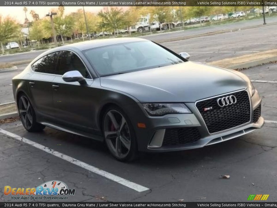 2014 Audi RS 7 4.0 TFSI quattro Daytona Grey Matte / Lunar Silver Valcona Leather w/Honeycomb Stitching Photo #8