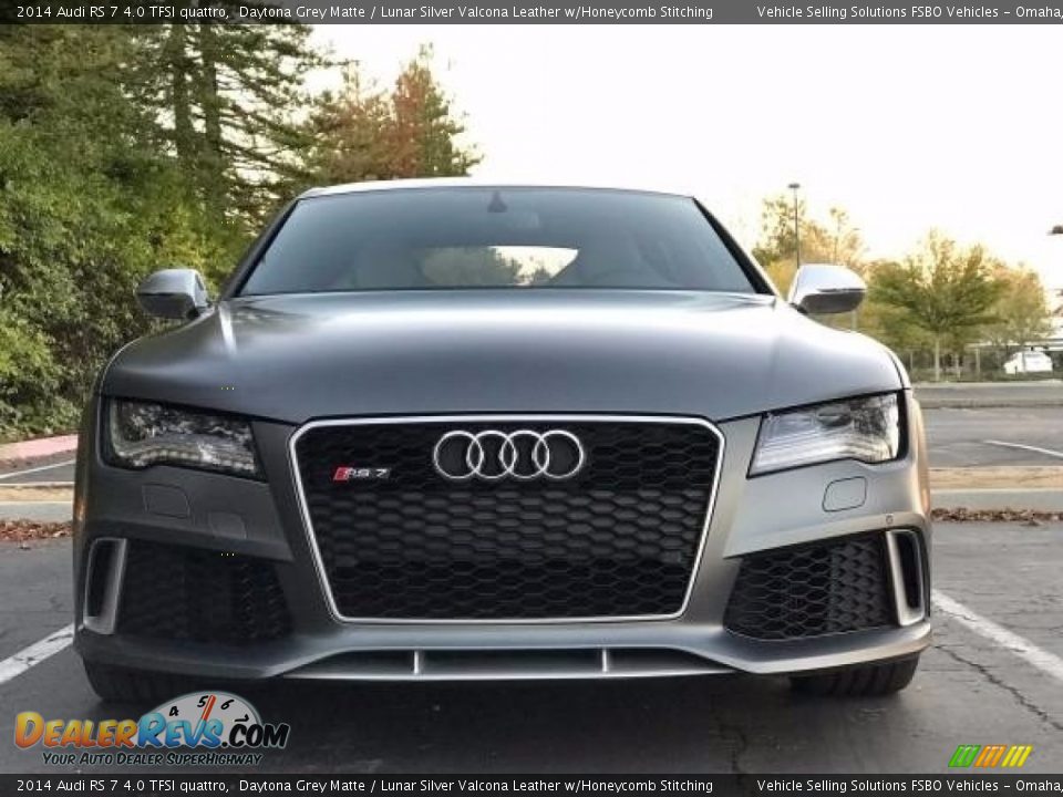 2014 Audi RS 7 4.0 TFSI quattro Daytona Grey Matte / Lunar Silver Valcona Leather w/Honeycomb Stitching Photo #13