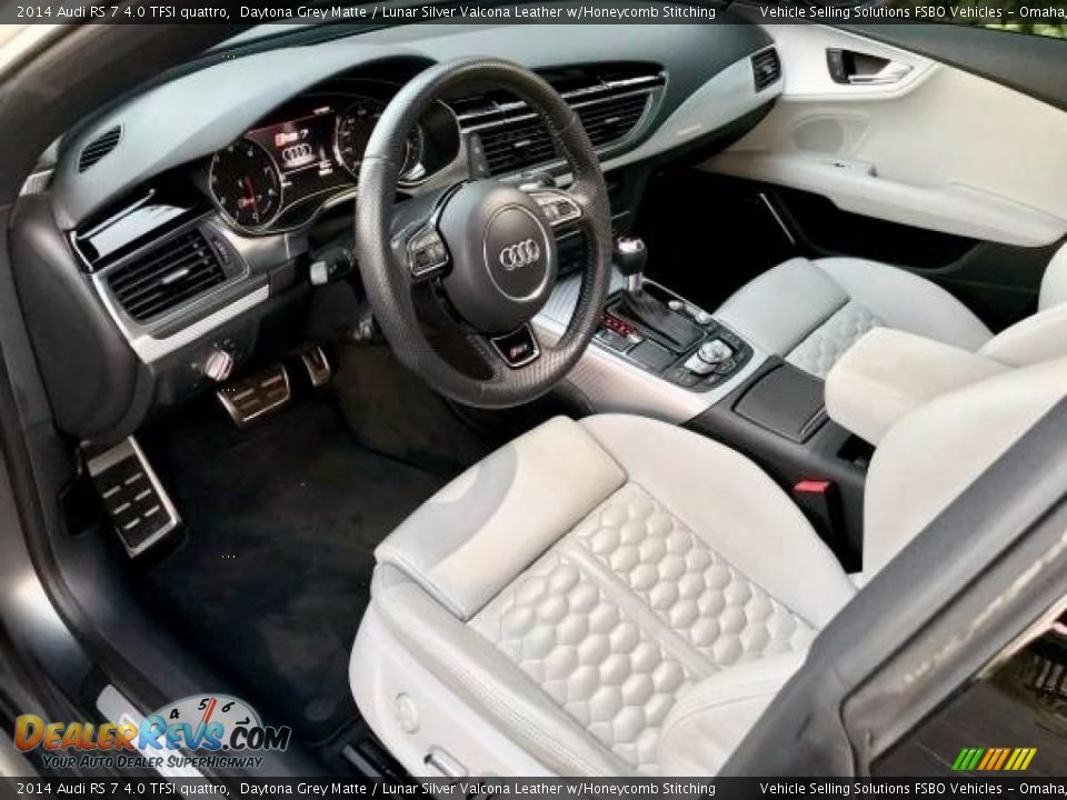 Lunar Silver Valcona Leather w/Honeycomb Stitching Interior - 2014 Audi RS 7 4.0 TFSI quattro Photo #16