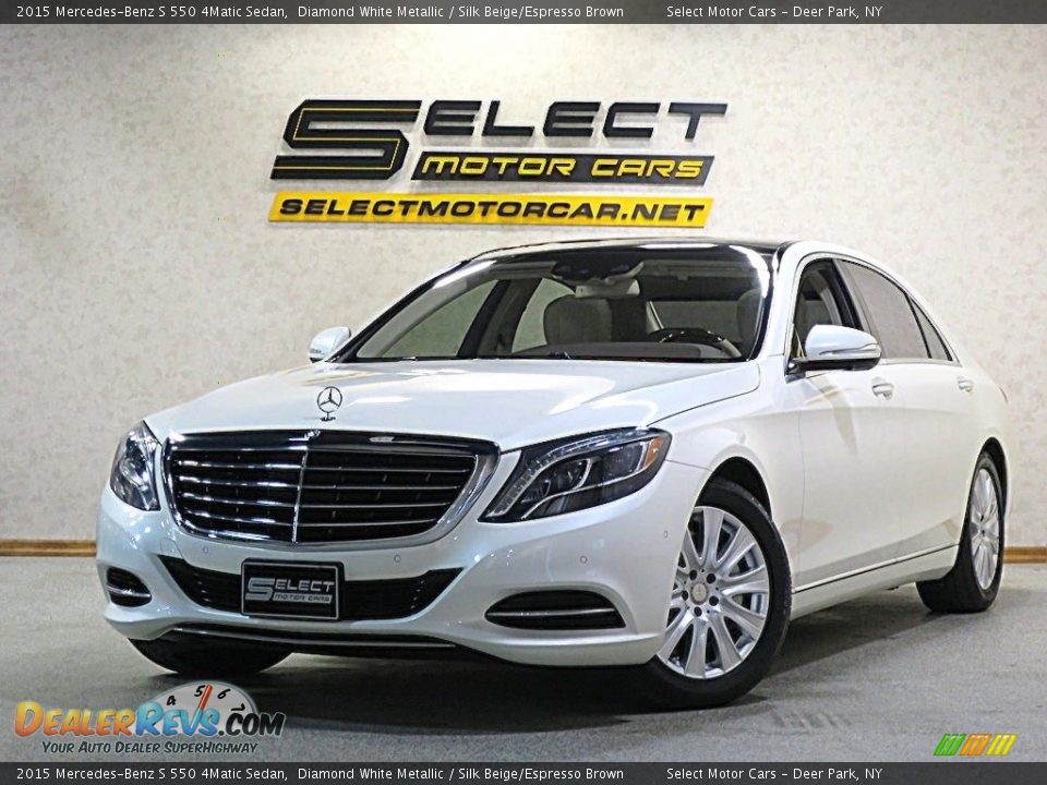 2015 Mercedes-Benz S 550 4Matic Sedan Diamond White Metallic / Silk Beige/Espresso Brown Photo #1
