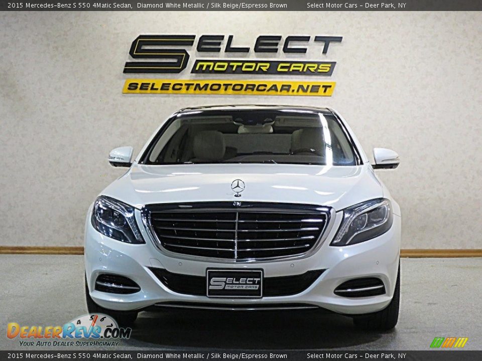 2015 Mercedes-Benz S 550 4Matic Sedan Diamond White Metallic / Silk Beige/Espresso Brown Photo #2