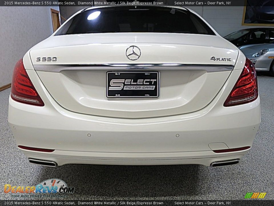 2015 Mercedes-Benz S 550 4Matic Sedan Diamond White Metallic / Silk Beige/Espresso Brown Photo #5