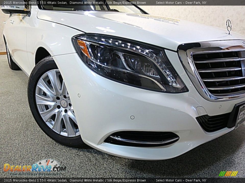 2015 Mercedes-Benz S 550 4Matic Sedan Diamond White Metallic / Silk Beige/Espresso Brown Photo #6