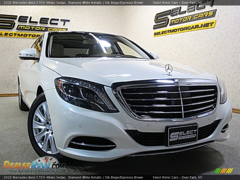 2015 Mercedes-Benz S 550 4Matic Sedan Diamond White Metallic / Silk Beige/Espresso Brown Photo #10