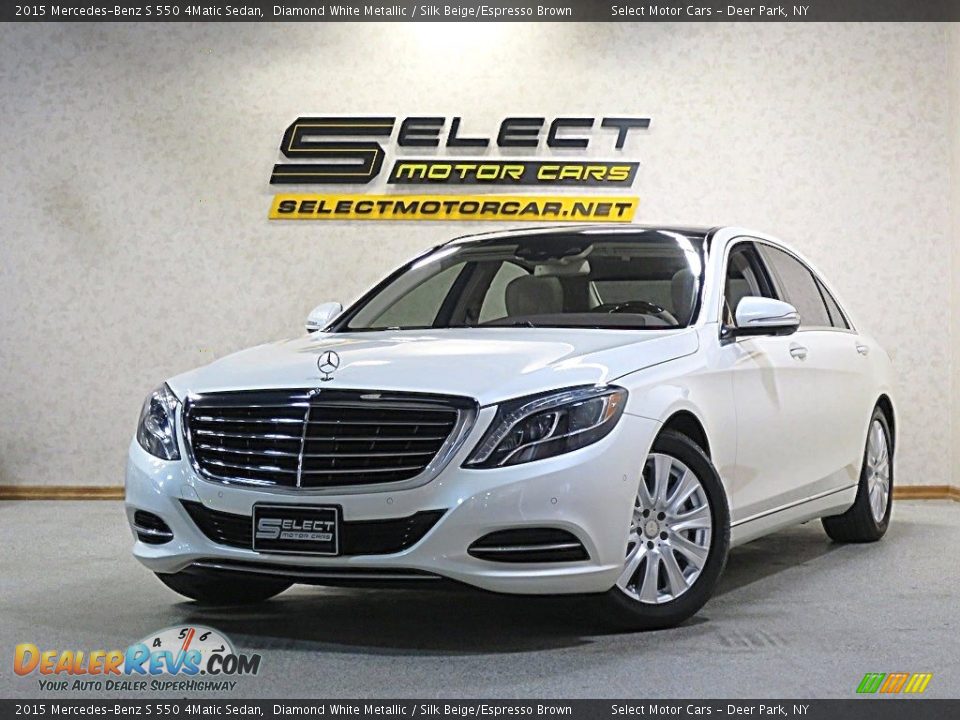 2015 Mercedes-Benz S 550 4Matic Sedan Diamond White Metallic / Silk Beige/Espresso Brown Photo #11