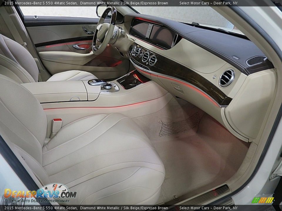 2015 Mercedes-Benz S 550 4Matic Sedan Diamond White Metallic / Silk Beige/Espresso Brown Photo #16