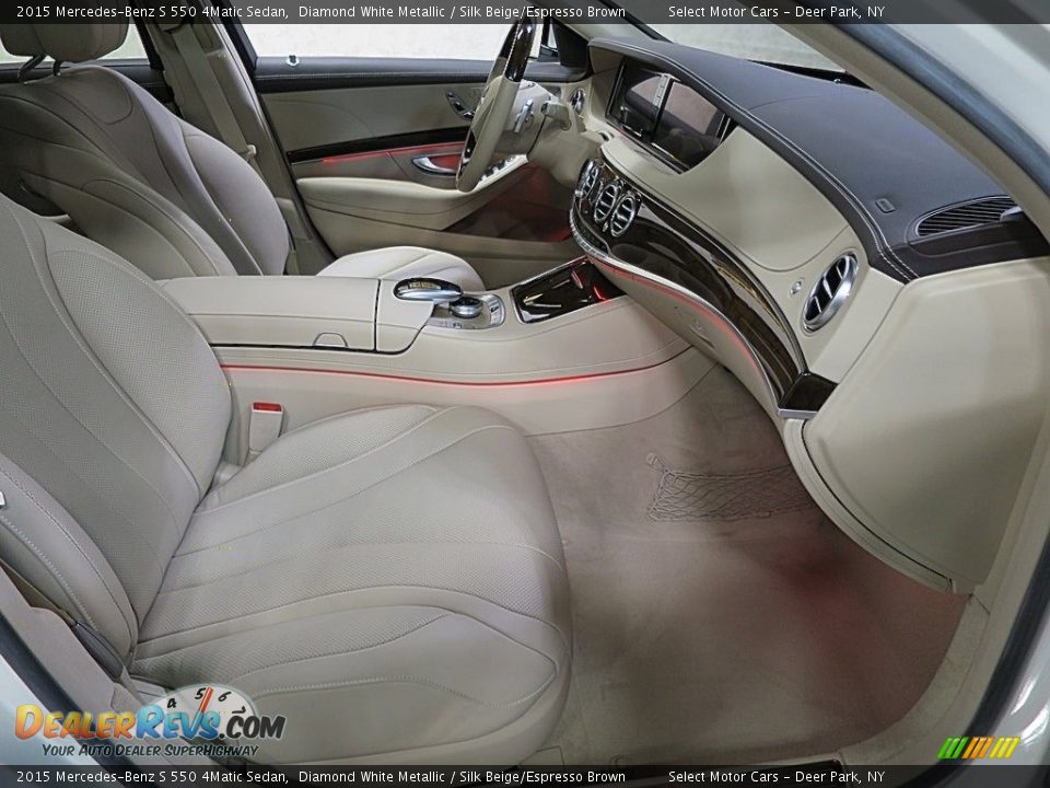 2015 Mercedes-Benz S 550 4Matic Sedan Diamond White Metallic / Silk Beige/Espresso Brown Photo #17