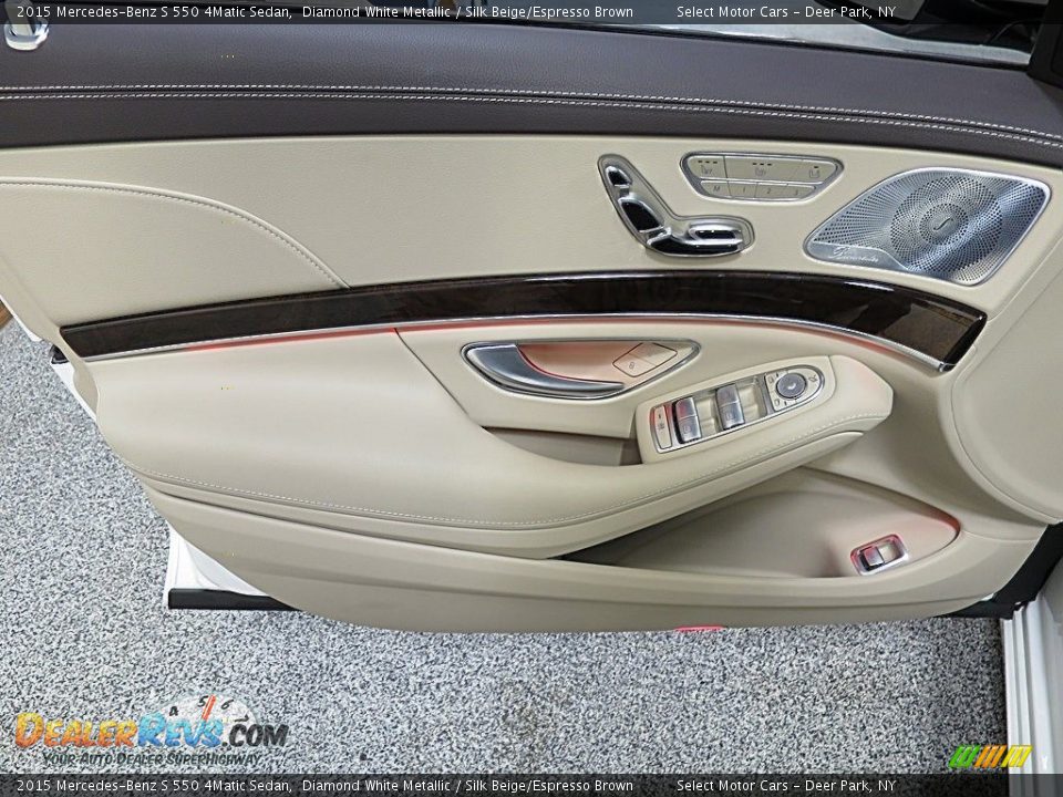 2015 Mercedes-Benz S 550 4Matic Sedan Diamond White Metallic / Silk Beige/Espresso Brown Photo #21